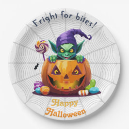 Halloween Grimlin mit Trick oder Treat Candy Pappteller
