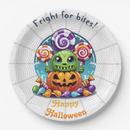 Halloween Grimlin mit Trick oder Treat Candy Pappteller