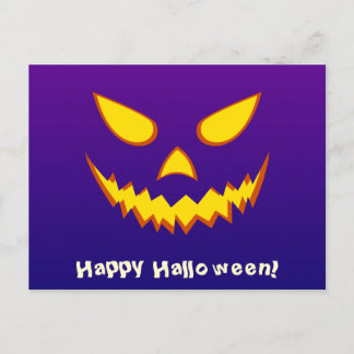 Halloween Grinning Face Kürbislaterne Pumpkin Postkarte