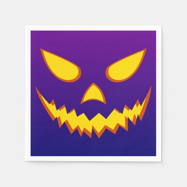 Halloween Grinning Face Kürbislaterne Pumpkin Serviette (Vorderseite)