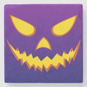 Halloween Grinning Face Kürbislaterne Pumpkin Steinuntersetzer