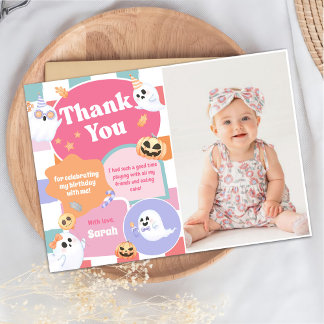 Halloween Groovy Birthday Party Dankeskarte