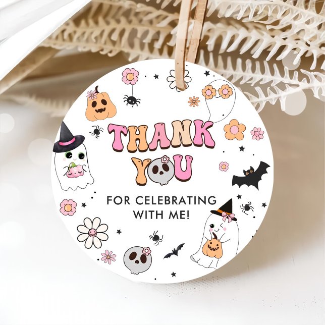 Halloween Groovy Ghost 1. Geburtstag Geschenkanhänger (Von Creator hochgeladen)