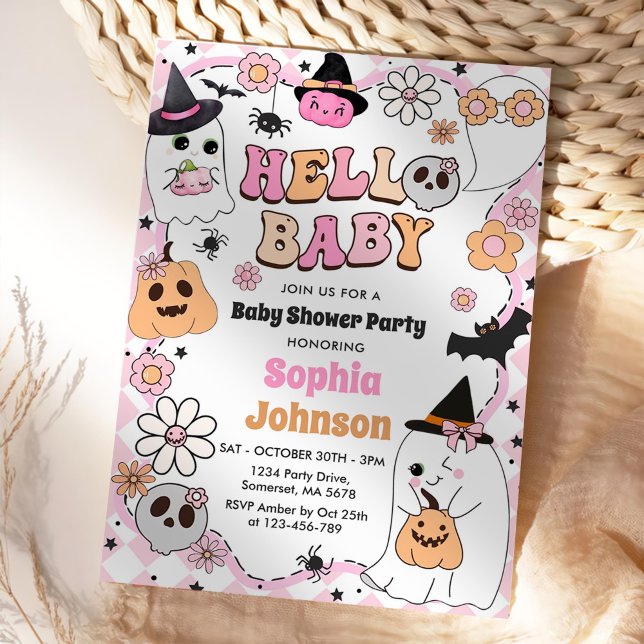 Halloween Groovy Ghost Baby Shower Einladung (Von Creator hochgeladen)