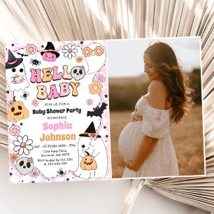 Halloween Groovy Ghost Baby Shower Einladung
