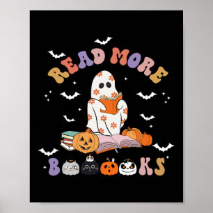 Halloween Groovy Lesen Sie mehr Bücher Niedlich Bo Poster
