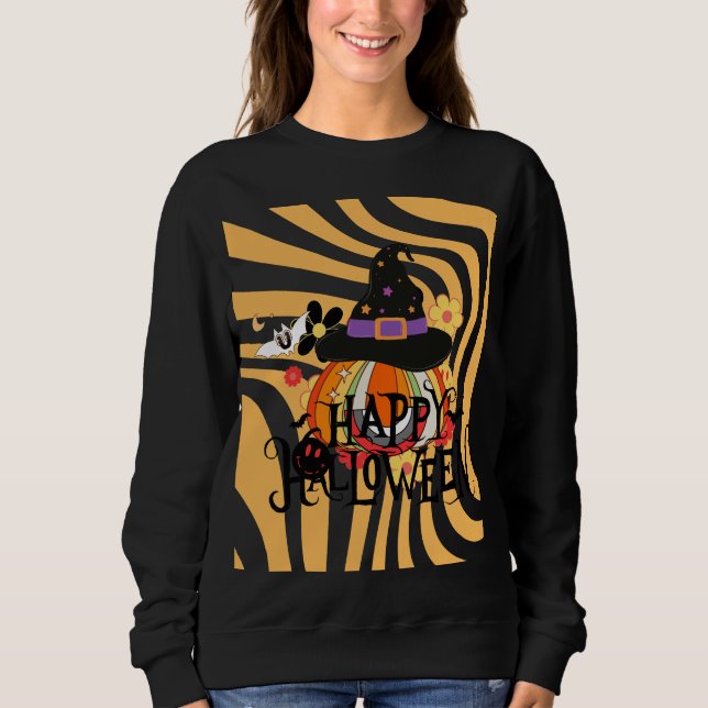 Halloween Groovy Retro Sweatshirt (Vorderseite)