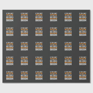 Halloween große Mädchen Besen Hexe Design_1 Geschenkpapier