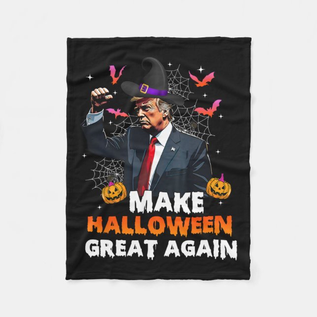 Halloween Große wieder lustige Trump Spooky Seas Fleecedecke (Vorderseite)