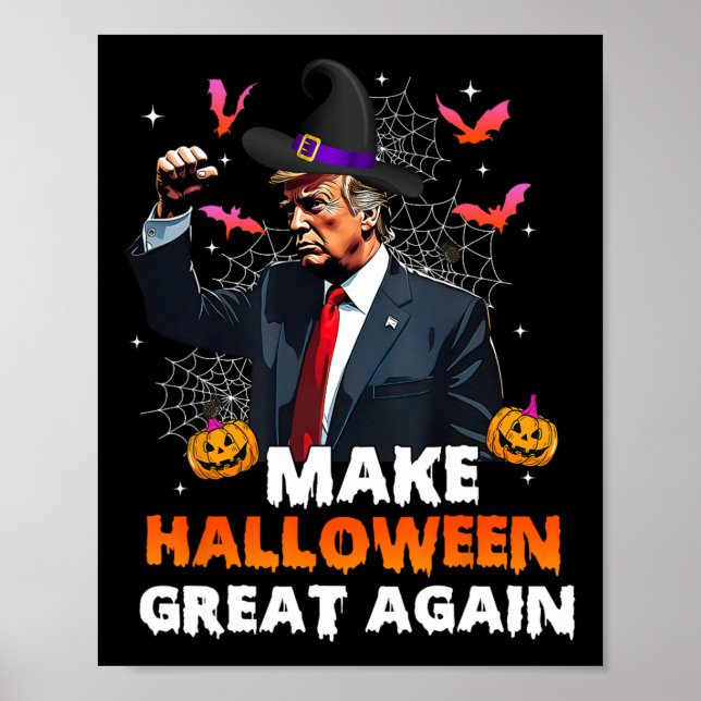 Halloween Große wieder lustige Trump Spooky Seas Poster (Vorne)