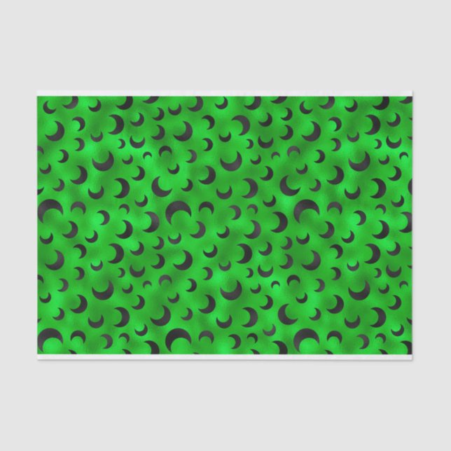 HALLOWEEN GRÜN MIT SCHWARZEN HALBEN SEIDENPAPIER (Vorderseite)