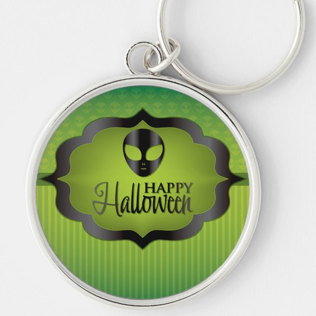 Halloween-grüne Alien Schlüsselanhänger (Vorne)