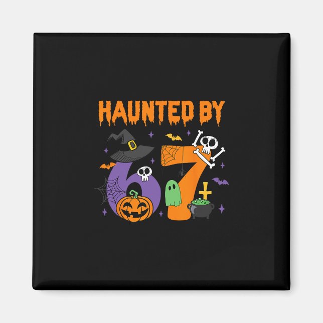 Halloween Grusel 67 Six Seven Meme 1 (4)  Magnet (Vorne)