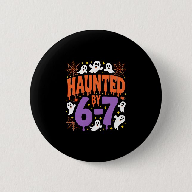 Halloween Grusel 67 Six Seven Meme 1 (5)  Button (Vorderseite)