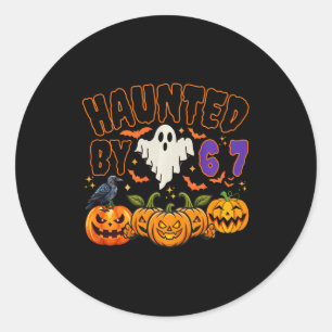 Halloween Grusel 67 Six Seven Meme Runder Aufkleber