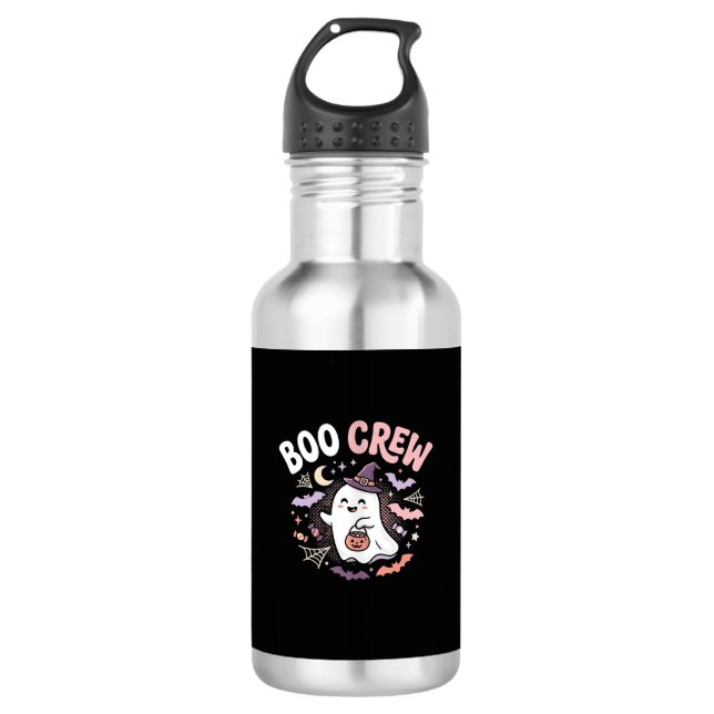 Halloween Grusel Crew Geist Edelstahlflasche (Vorderseite)