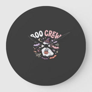 Halloween Grusel Crew Geist Große Wanduhr