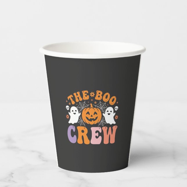 Halloween Grusel Crew Geist Kürbis Design_1 Pappbecher (Vorderseite)