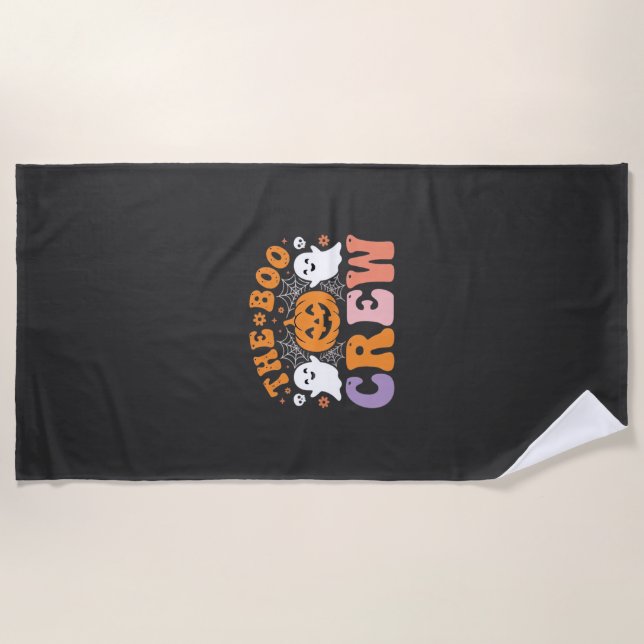 Halloween Grusel-Crew Geist-Kürbis-Design_1 Strandtuch (Vorderseite)
