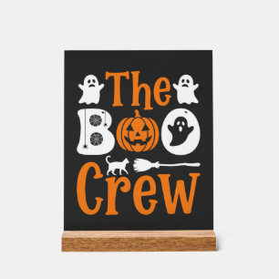 Halloween Grusel Crew Geist Kürbis Katze Design Acrylschild
