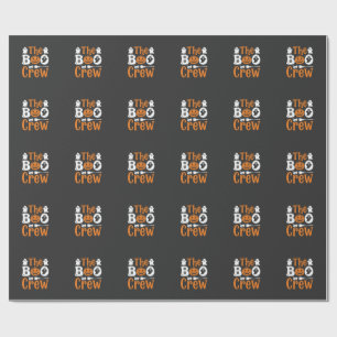 Halloween Grusel Crew Geist Kürbis Katze Design Geschenkpapier