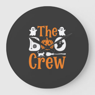 Halloween Grusel Crew Geist Kürbis Katze Design Große Wanduhr