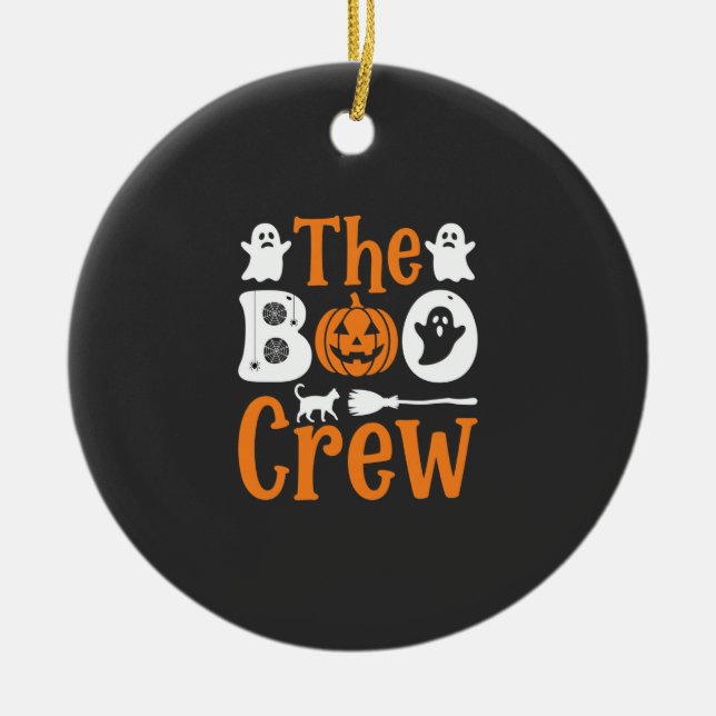 Halloween Grusel Crew Geist Kürbis Katze Design Keramik Ornament (Vorne)