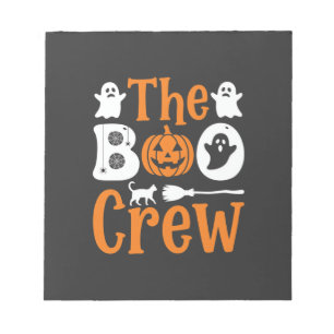 Halloween Grusel Crew Geist Kürbis Katze Design Notizblock