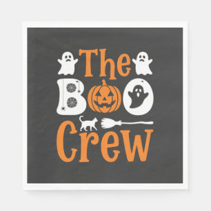 Halloween Grusel-Crew-Geist-Kürbis-Katze-Design Serviette