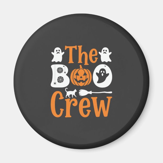 Halloween Grusel Crew Geist Kürbis Katzen Design Magnet (Vorne)