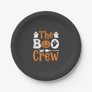 Halloween Grusel Crew Geist Kürbis Katzen Design Pappteller