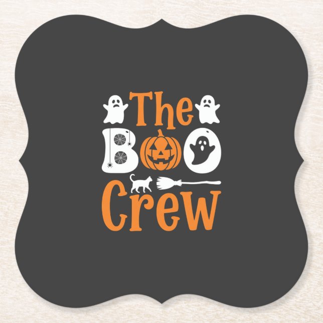 Halloween Grusel Crew Geist Kürbis Katzen Design Untersetzer (Vorderseite)
