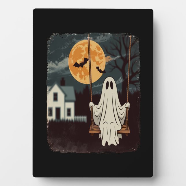 Halloween Grusel Geist Schaukel Fotoplatte (Vorderseite)