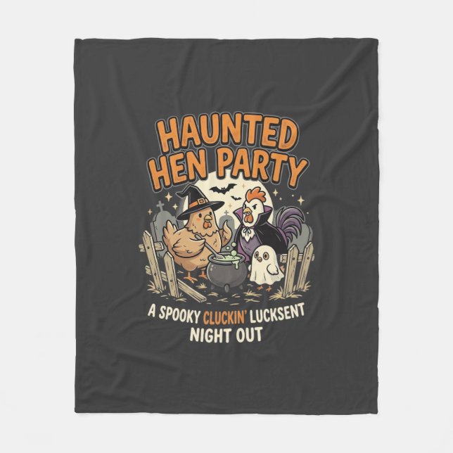 Halloween Grusel-Henne-Party Fleecedecke (Vorderseite)