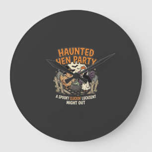 Halloween Grusel-Henne-Party Große Wanduhr