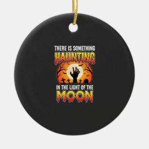 Halloween Grusel Mond Friedhof Horror Keramik Ornament