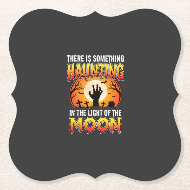 Halloween Grusel Mond Friedhof Horror Untersetzer (Vorderseite)