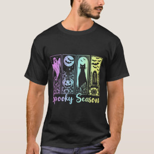 Halloween Grusel-Saison Horror Katze Vintage Hallo T-Shirt