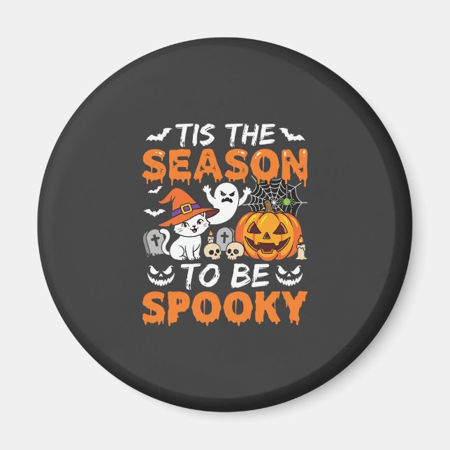Halloween Grusel-Saison Katze Geist Kürbis Magnet (Vorne)