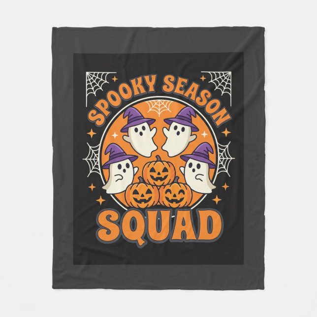 Halloween Grusel-Saison-Squad-Geist-Kürbis-Design Fleecedecke (Vorderseite)