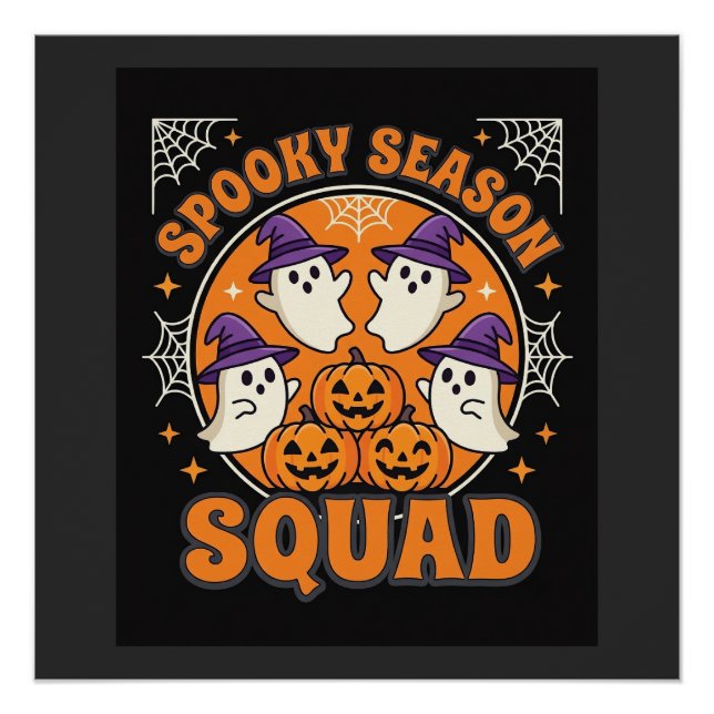 Halloween Grusel-Saison-Squad-Geist-Kürbis-Design Poster (Vorderseite)
