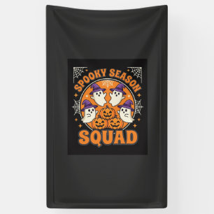 Halloween Grusel-Saison-Squad-Geister-Kürbis-Desig Banner