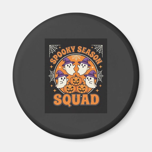 Halloween Grusel-Saison-Team Geist-Kürbis-Design Magnet (Vorne)
