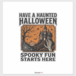 Halloween Grusel-Shirt Spukig Vintage-Party-Design Aufkleber
