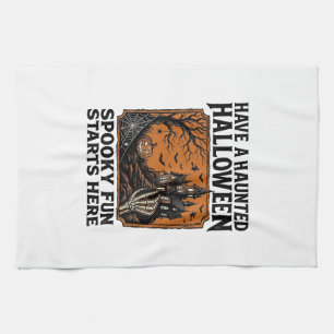 Halloween Grusel-Shirt Spukig Vintage-Party-Design Geschirrtuch