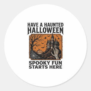 Halloween Grusel-Shirt Spukig Vintage-Party-Design Runder Aufkleber