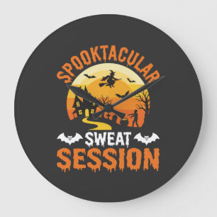 Halloween Grusel-Sweat-Session Fitness Große Wanduhr