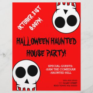 Halloween Gruselhaus-Partyankündigungsflyer Flyer