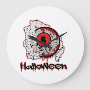 Halloween - Gruselig Große Wanduhr