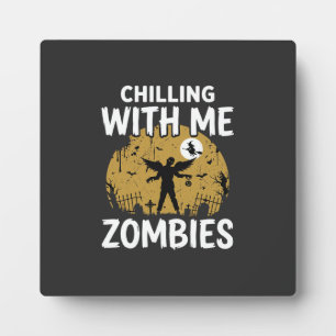 Halloween Gruselig Mit Mir Zombies Vintage Grafik Fotoplatte